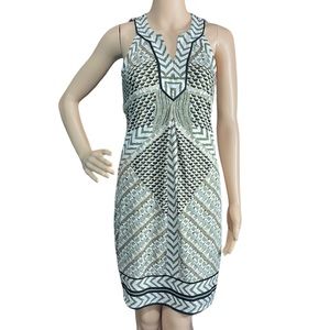 HALE BOB XS mixed animal print sheath dress party cocktail wedding geometric